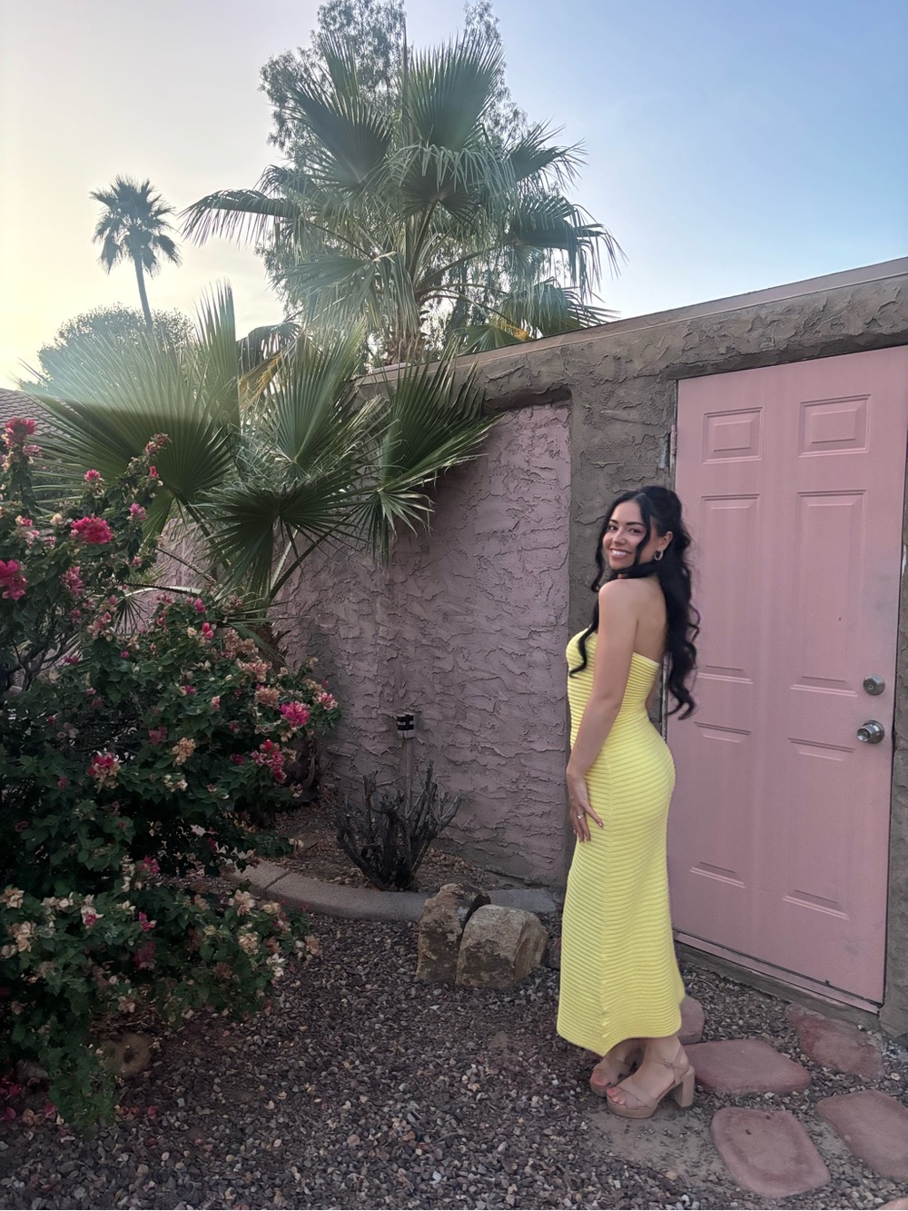 The Wolf Gang Strapless Ribbed Maxi Dress in Soft Yellow - Picture 7 of 7
